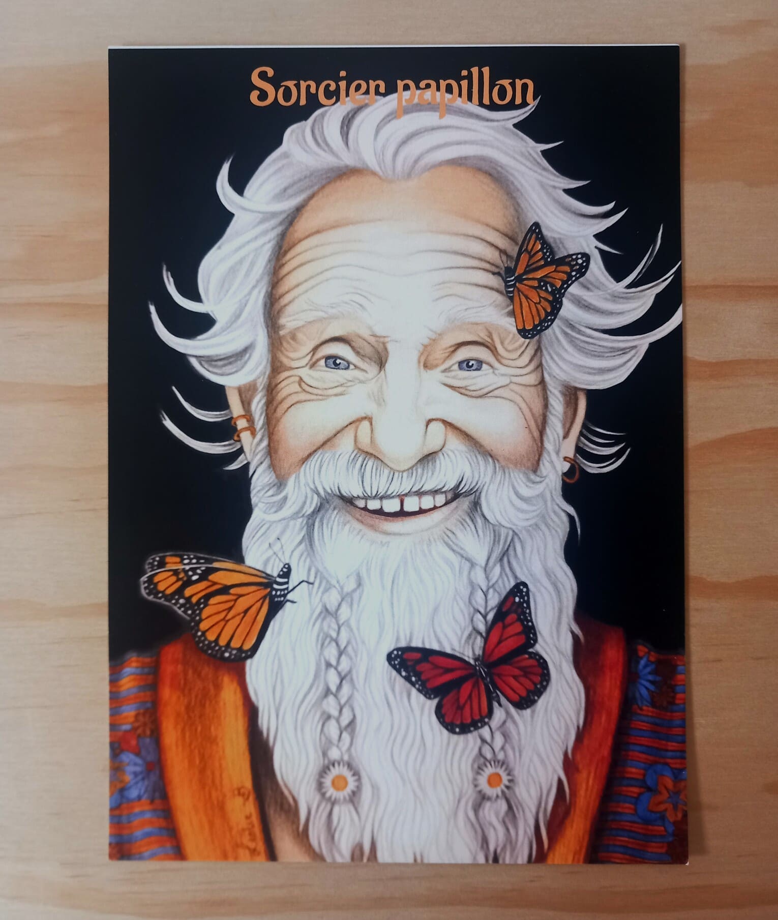 Carte format A6 sorcier papillon